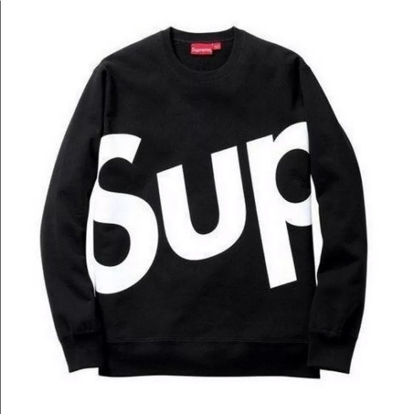 Supreme Other - Supreme SUP Black Crewneck Long Sleeve Sweater XL
